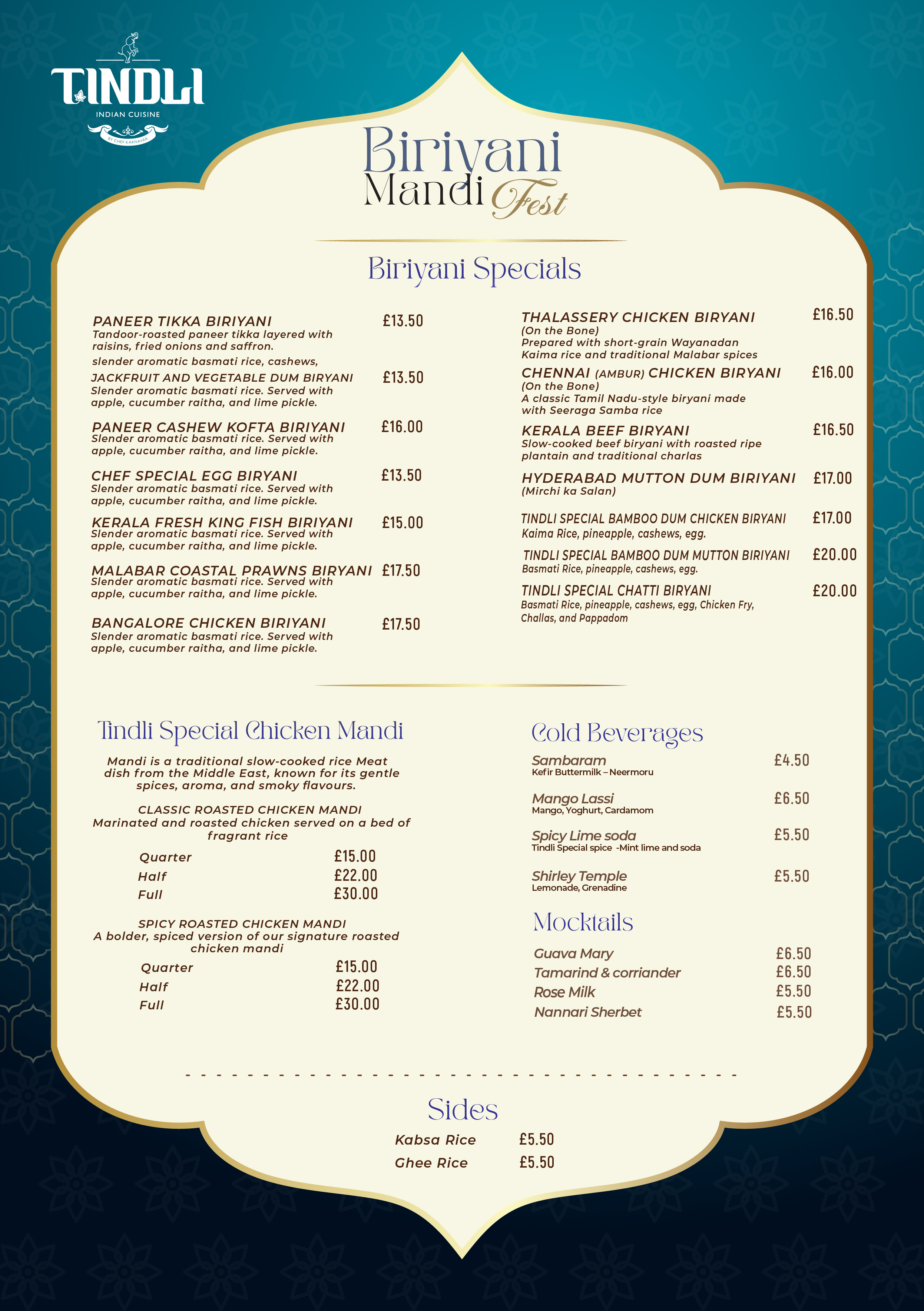 Tindli Vishu Menu